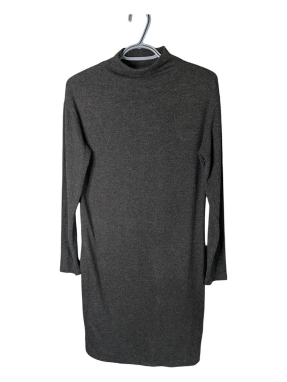 Joe Fresh Active Black Charcoal Mix Mock Neck Long Sleeve Midi Dress XS